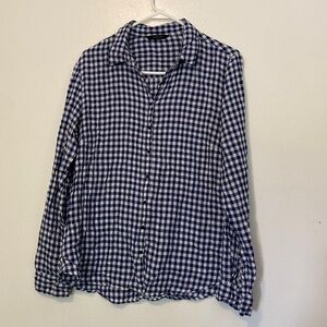 Paradigma long sleeve full button down collard 100% Rayon shirt med